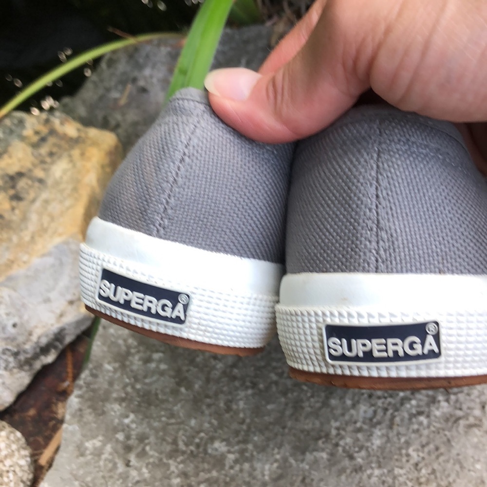 Cotton Superga Tennis Shoe-Euro Sz 39.5-Gray/White-EUC - Picture 4 of 16